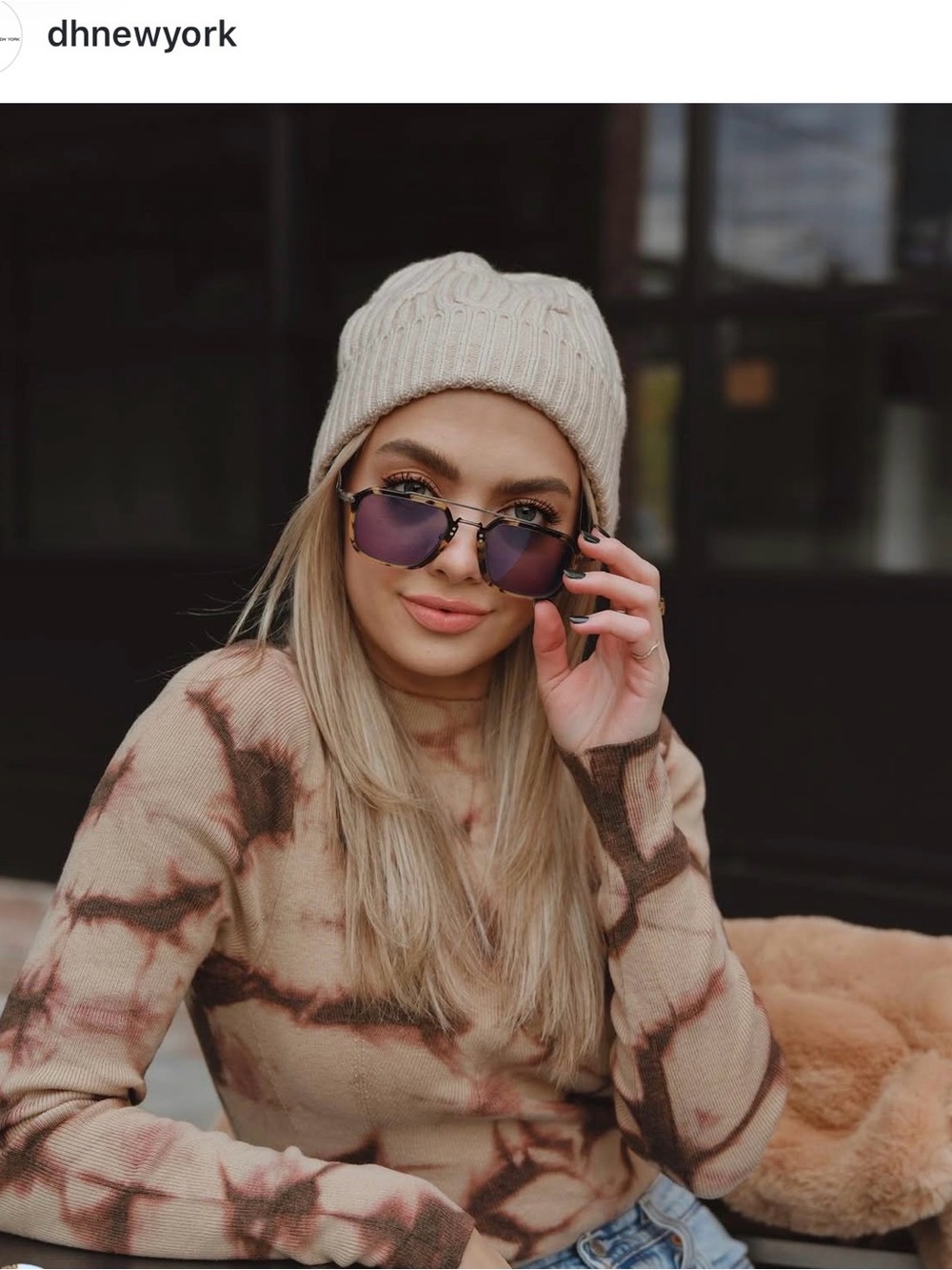 dh New York Splash Knit Bodysuit in Brown & Burgundy